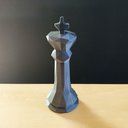 Ver imagem 3 de Rei - Peça Decorativa De Xadrez, Estatueta 15 Cm Altura - Toque 3D:Cinza