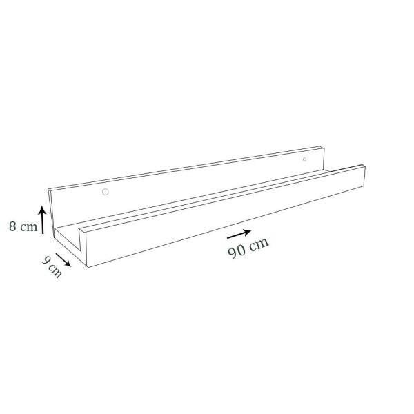 Prateleira Canaleta Para Tempero 900 X 90 Em Mdf - Branco - 3