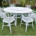 Ver imagem 3 de Conjunto de Jardim com Mesa Giratória e 6 Cadeiras Piscina + Guarda Sol