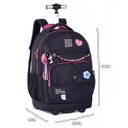 Ver imagem 3 de Mochila Escolar de Rodinhas Rebecca Bonbon Miçanga Rb24592 Preto
