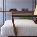 Ver imagem 6 de Poltrona Jully Tela Natural Assento Cor Papel Desenhado com Base Capuccino - 68190
