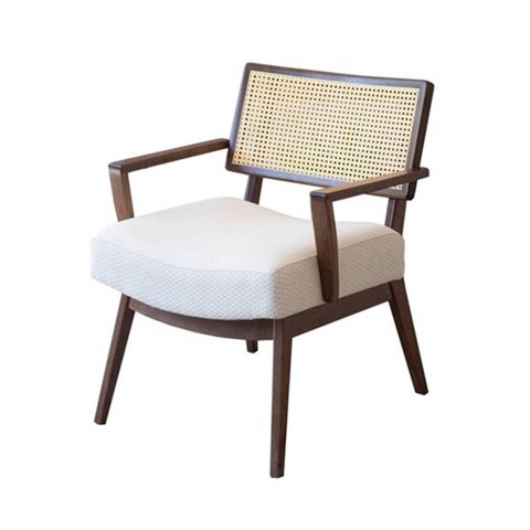 Poltrona Jully Tela Natural Assento Cor Papel Desenhado com Base Capuccino - 68190