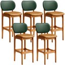 Ver imagem 1 de Kit 5 Banquetas Alta Bar Cozinha Jantar Betta L02 Imbuia Couríssimo Whisky Facto Verde - Lyam