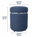 Ver imagem 3 de Puff com Cinta Superior Prata Azul Linho - Let Móveis