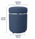 Ver imagem 3 de Puff com Cinta Superior Prata Azul Linho - Let Móveis