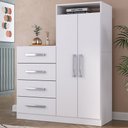 Ver imagem 1 de Cômoda Paris 2 Portas 4 Gavetas Branco - Pm