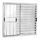Ver imagem 1 de Janela Veneziana 3 Folhas Móveis com Grade Vidro Liso 100x150cm Brilhante Ecosul Esquadrisul Branco
