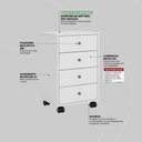 Ver imagem 5 de Mesa de Cabeceira 4 Gavetas Presence - Branco
