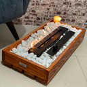 Ver imagem 5 de Lareira Ecológica em Madeira com Pedras Brancas - Fuji 65 x 32 cm