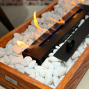 Ver mais imagens de Lareira Ecológica em Madeira com Pedras Brancas - Fuji 65 x 32 cm