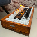 Ver imagem 3 de Lareira Ecológica em Madeira com Pedras Brancas - Fuji 65 x 32 cm