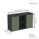 Ver imagem 3 de Armário para Escritório com Chave 2 Portas 121,5cm PE40 Preto/Sálvia