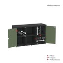 Ver imagem 5 de Armário para Escritório com Chave 2 Portas 121,5cm PE40 Preto/Sálvia