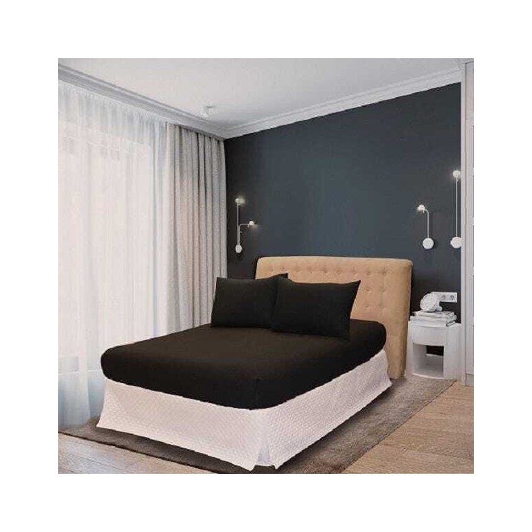 Jogo De Cama Solteiro 2 Peças Em Malha Preto Jogo De Cama Solteiro 2 Peças Em Malha Preto