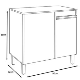 Balcao De Canto Reto 90 cm 1 Porta 2450 Malbec Avela PLLA - 4