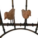 Ver imagem 5 de Banqueta Rústica Em Ferro Verniz Com Passarinhos Para Varandas Libertas Rosas Artesanato Barril Com