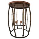 Ver imagem 4 de Banqueta Rústica Em Ferro Verniz Com Passarinhos Para Varandas Libertas Rosas Artesanato Barril Com