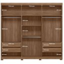 Ver imagem 3 de Guarda Roupa Casal Ripado 6 Portas Buriti com Espelho e Pés e Cômoda Havana Master com Rodizio