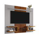 Ver imagem 2 de Painel Atlas Off White/naturalle Ripado – Bechara Móveis