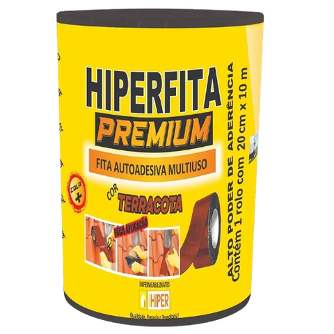 Fita Asfáltica Terracota Telhado 20CMX10MT Hiperfita Premium