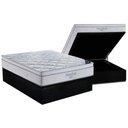 Ver imagem 1 de Cama Box Baú Casal: Colchão Molas Ortobom Superpocket Freedom + Base Crc Suede Black(138x188)