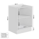 Ver imagem 3 de Balcão Planejado 2 Portas 60cm sem Tampo com Rodapé Ipanema CabeCasa MadeiraOriginals Branco