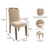 Conjunto Sala De Jantar Selena 180X80 Tampo Em Vidro/Mdf 6 CadeirasSavana/Off White/Nude - 3