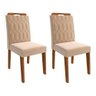 Conjunto Sala De Jantar Selena 180X80 Tampo Em Vidro/Mdf 6 CadeirasSavana/Off White/Nude - 4