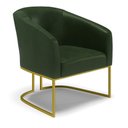 Ver imagem 3 de Poltrona Decorativa Industrial Dourado Stella Sintético Pu - D’Rossi Verde