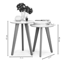 Ver imagem 5 de Conjunto 2 Mesas Lateral e Apoio Maju com Pés em Formato Palito - Branco