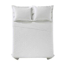 Cobre Leito Solteiro Karsten com 1 Porta Travesseiros 180 Fios Liss Branco - 2