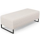 Ver imagem 1 de Puff Decorativo Sala de Estar Bali W01 Base Ferro 120x50 Cm Bouclê Cru - Lyam