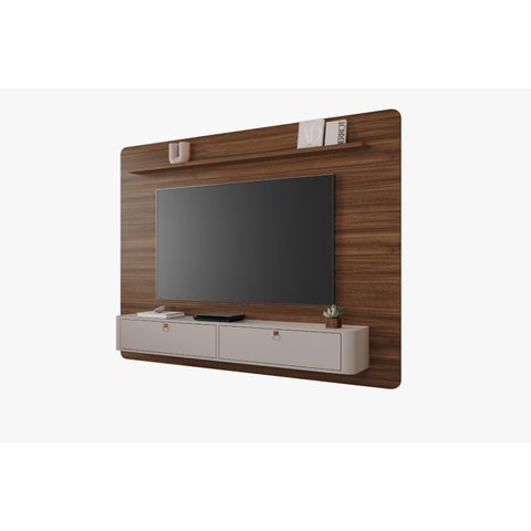 Painel Arcos Ideal para Tv até 65'' com Puxadores em Couro:avelã / Off