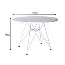 Ver imagem 2 de Mesa Eiffel Redonda 110cm Tampo de Madeira Branco com Base de Ferro Branco