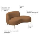 Ver imagem 3 de Sofá Curvo 3 Lugares 180cm Braço Dir. Thommy Pés Ouro Bouclé Terracota - Nexta Casa