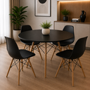 Ver imagem 1 de Conjunto Mesa 90cm e 4 Cadeiras Polipropileno Eiffel: Design para Cozinha e Jantar
