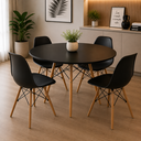 Ver imagem 3 de Conjunto Mesa 90cm e 4 Cadeiras Polipropileno Eiffel: Design para Cozinha e Jantar