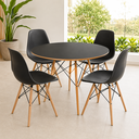 Ver imagem 2 de Conjunto Mesa 90cm e 4 Cadeiras Polipropileno Eiffel: Design para Cozinha e Jantar