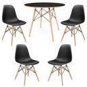 Ver imagem 1 de Conjunto Mesa 90cm e 4 Cadeiras Polipropileno Eiffel: Design para Cozinha e Jantar