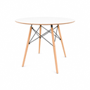 Ver imagem 5 de Conjunto de Mesa de Jantar Eames Redonda 90cm Tampo de Madeira Branco com 4 Cadeiras Eames Brancas