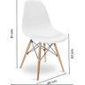 Conjunto de Mesa de Jantar Eames Eiffel Redonda 90cm Tampo de Madeira Branco com 4 Cadeiras Brancas - 6