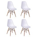 Ver imagem 5 de Conjunto de Mesa de Jantar Eames Redonda 90cm Tampo de Madeira Branco com 4 Cadeiras Eames Brancas
