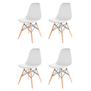 Ver imagem 4 de Conjunto de Mesa de Jantar Eames Redonda 90cm Tampo de Madeira Branco com 4 Cadeiras Eames Brancas