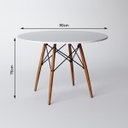Ver imagem 6 de Conjunto de Mesa de Jantar Eames Redonda 90cm Tampo de Madeira Branco com 4 Cadeiras Eames Brancas