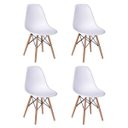 Ver imagem 4 de Conjunto de Mesa de Jantar Eames Redonda 90cm Tampo de Madeira Branco com 4 Cadeiras Eames Brancas