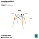 Ver imagem 6 de Conjunto de Mesa de Jantar Eames Redonda 90cm Tampo de Madeira Branco com 4 Cadeiras Eames Brancas