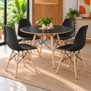 Ver imagem 1 de Conjunto Mesa 110cm e 4 Cadeiras Eiffel para Cozinha e Sala de Jantar