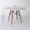 Conjunto de Mesa de Jantar Eames Eiffel Redonda 110cm Tampo de Madeira Branco com 4 Cadeiras Brancas - 5