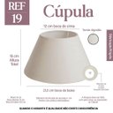 Ver imagem 2 de Cúpula de Abajur 15x12x22cm Tecido Algodão Soquete Importado Ref 19