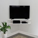 Ver imagem 2 de Rack Suspenso para Tv de até 43” Aparador Bancada Estante de Canto Branco